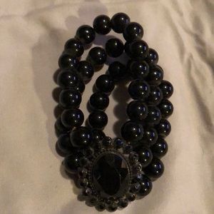 Black bead necklace